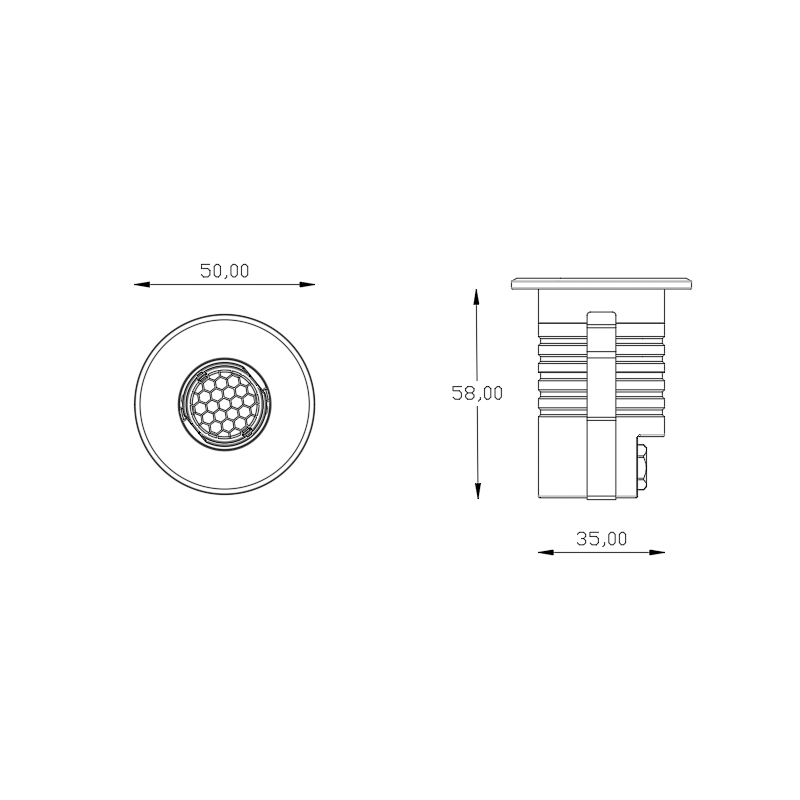 DM36-SS-SIZE.png Wholesale 3W LED In-Ground Light (DM36-SS) | IP67 Stainless Steel | Custom Manufacturer - Image 4