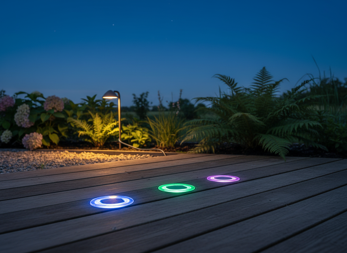 Color Changing Round Flat Solar Ground Lights