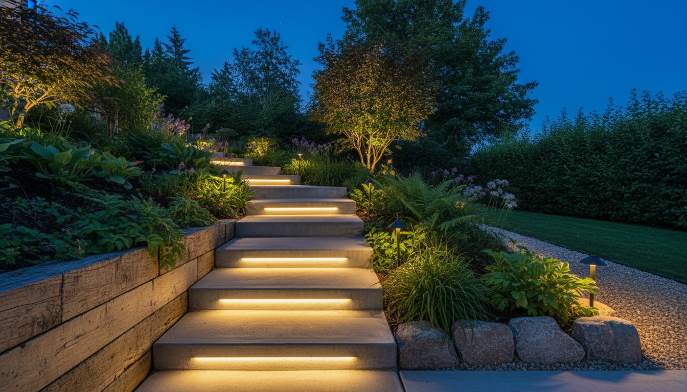 How to Light up Concrete Steps?