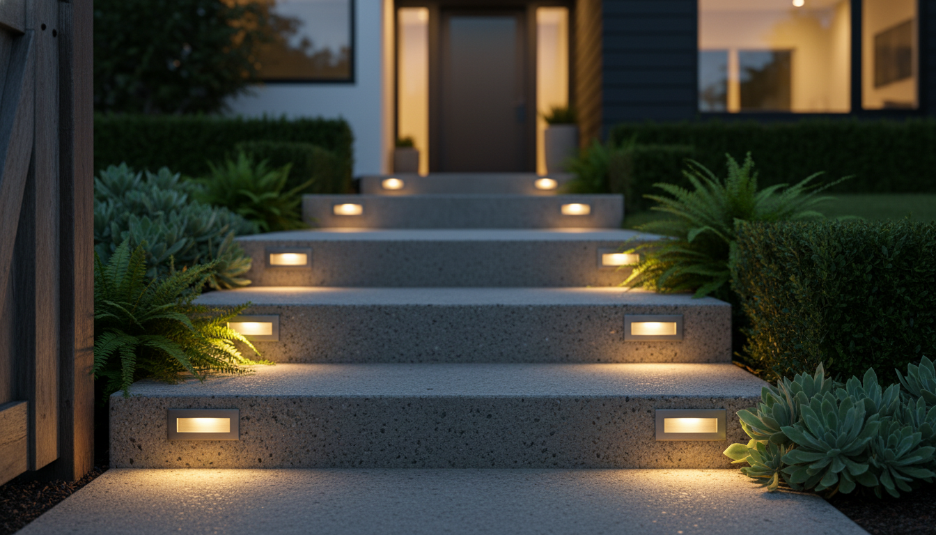 屋外ソーラー階段ライト