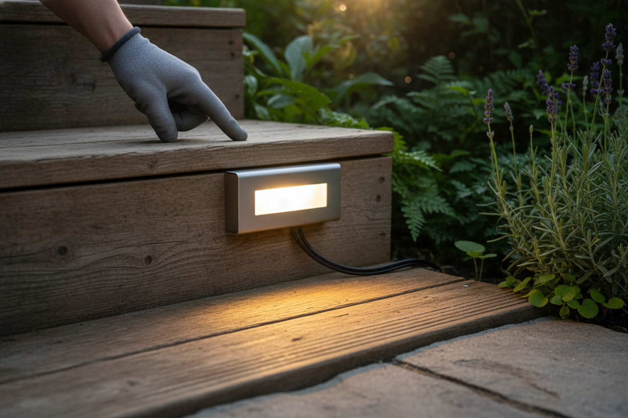 outdoor solar step light