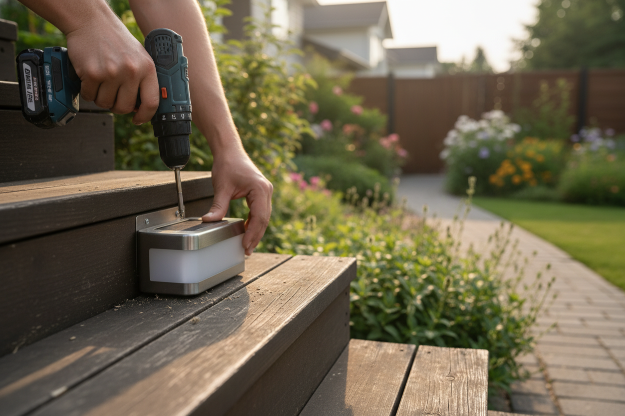 outdoor solar step light
