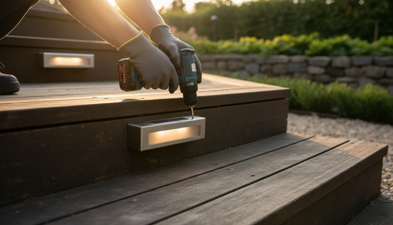 outdoor solar step light