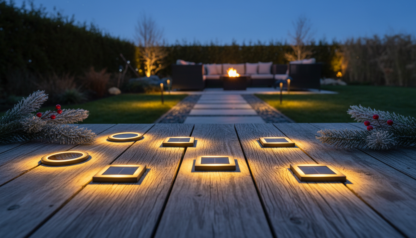 SHONE Christmas Recessed Solar Deck Lights