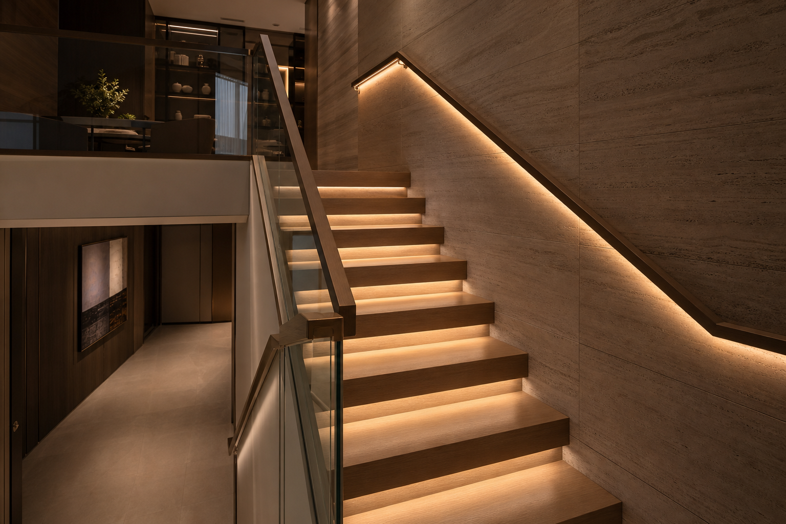 Handrail Integrated Lighting Solutions - stair lighting ideas