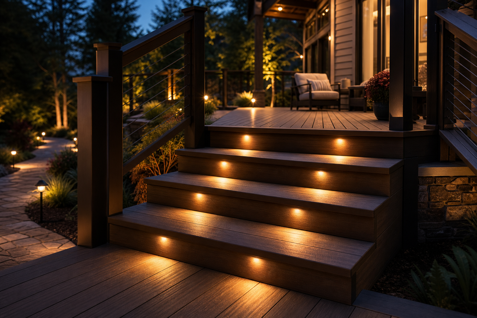 Outdoor Step Illumination Strategies - stair lighting ideas