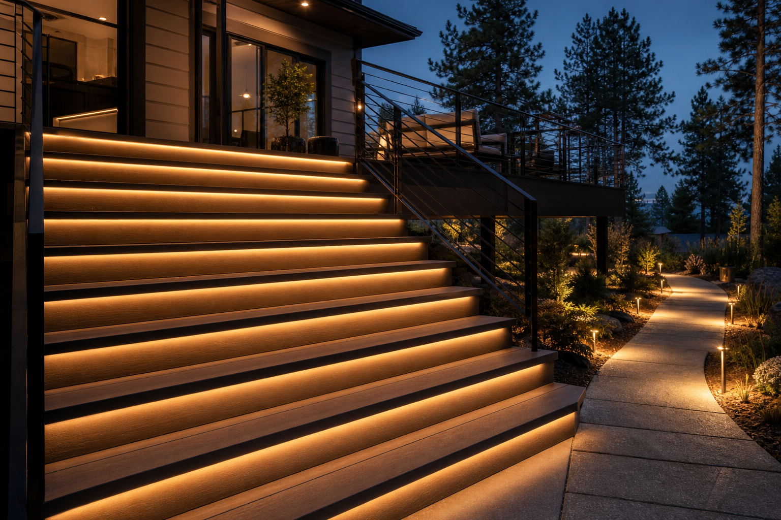 Deck Stair & Pathway Lighting Concepts - stair lighting ideas