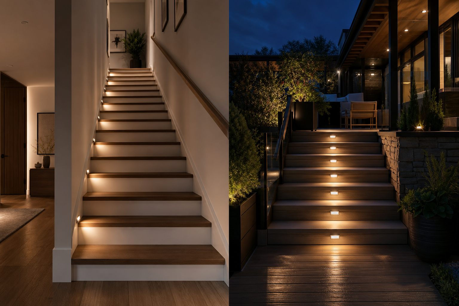 Indoor vs. Outdoor Motion Sensor Step Lights: What’s the Difference? - wireless motion sensor step lights comparison