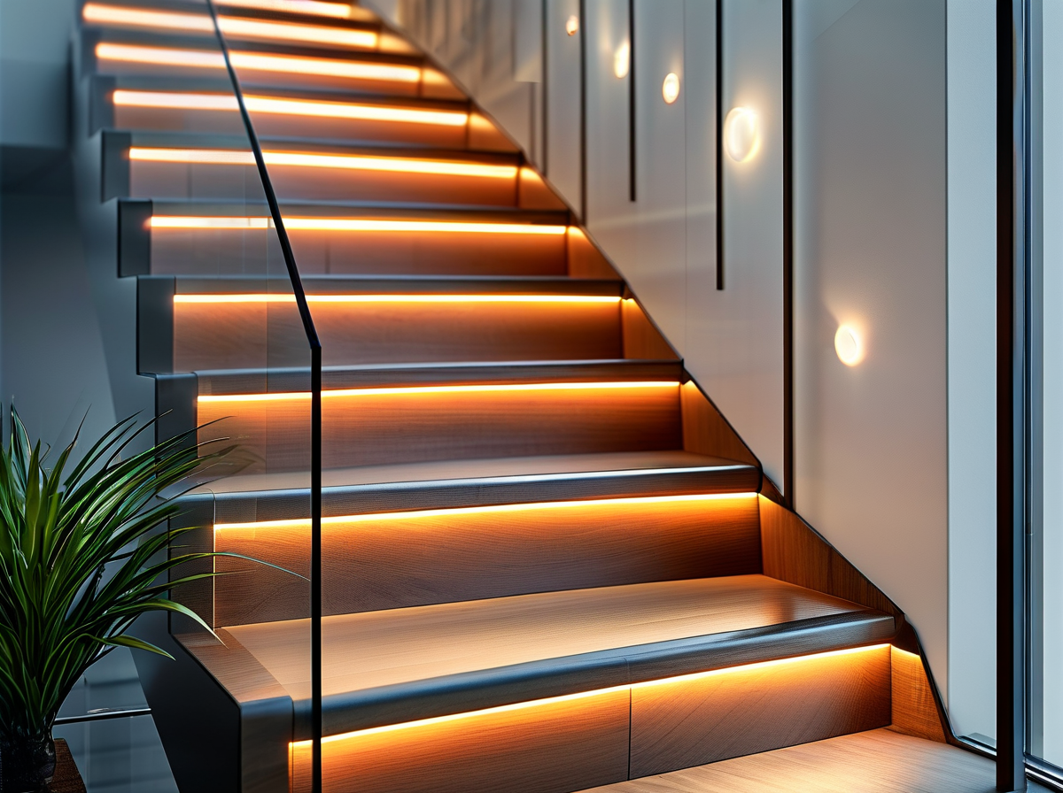Pros of Battery Operated Stair Lights illustration for LED stair lighting comparison