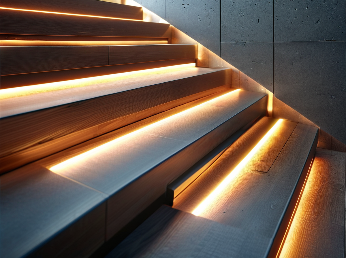 Cons of Battery Operated Stair Lights illustration for LED stair lighting comparison