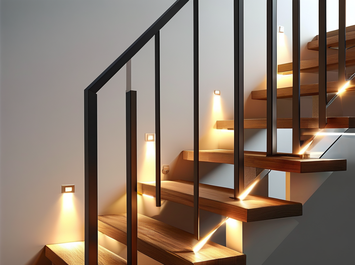 Pros of Hardwired Stair Lights illustration for LED stair lighting comparison