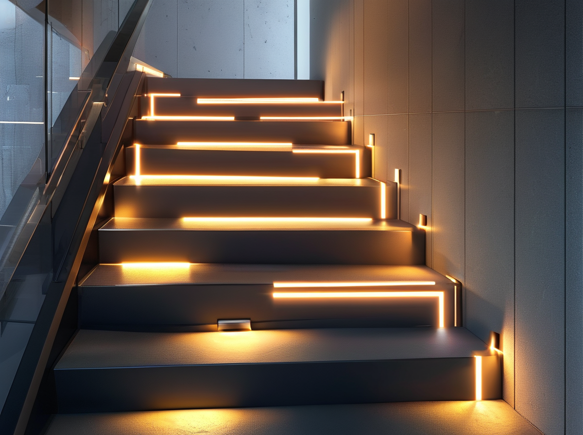 Cons of Hardwired Stair Lights illustration for LED stair lighting comparison