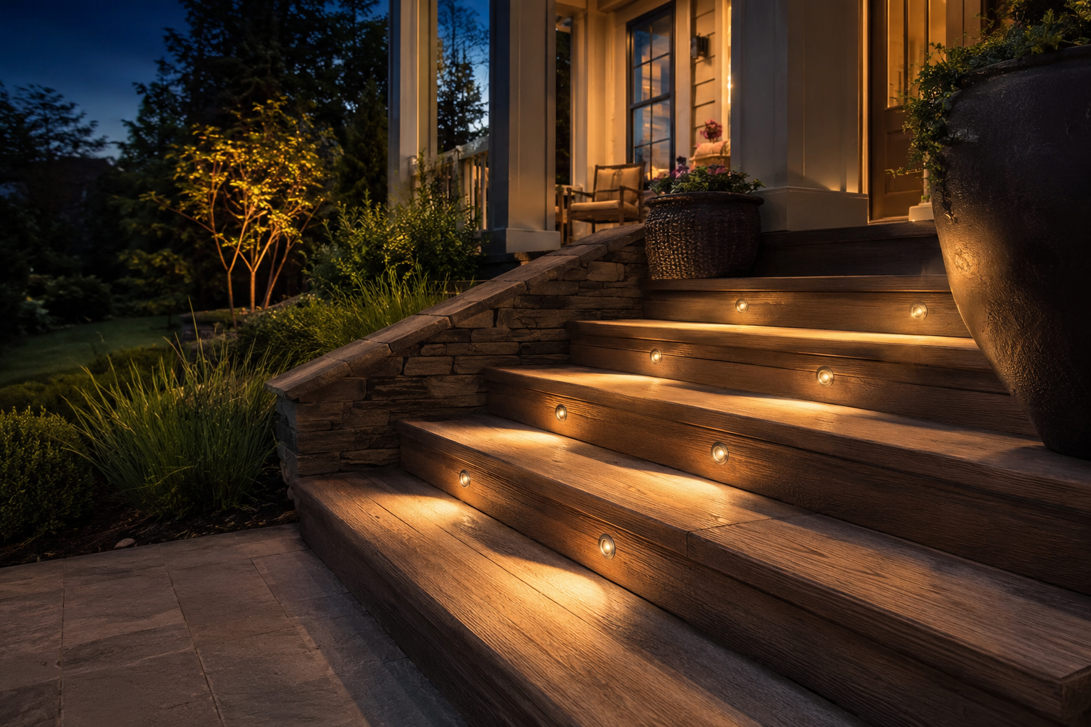 Surface-Mount Deck Lights for Enhanced Safety - porch steps lighting