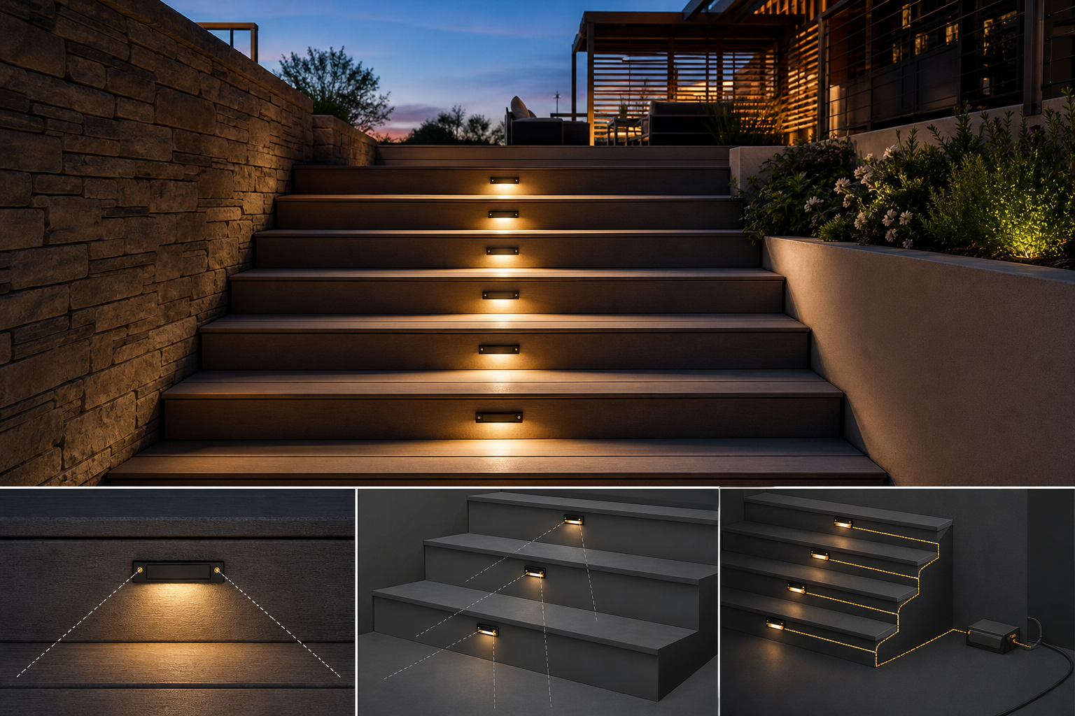 Calculating Your Ideal LED Step Light Distance - stair lighting ideas