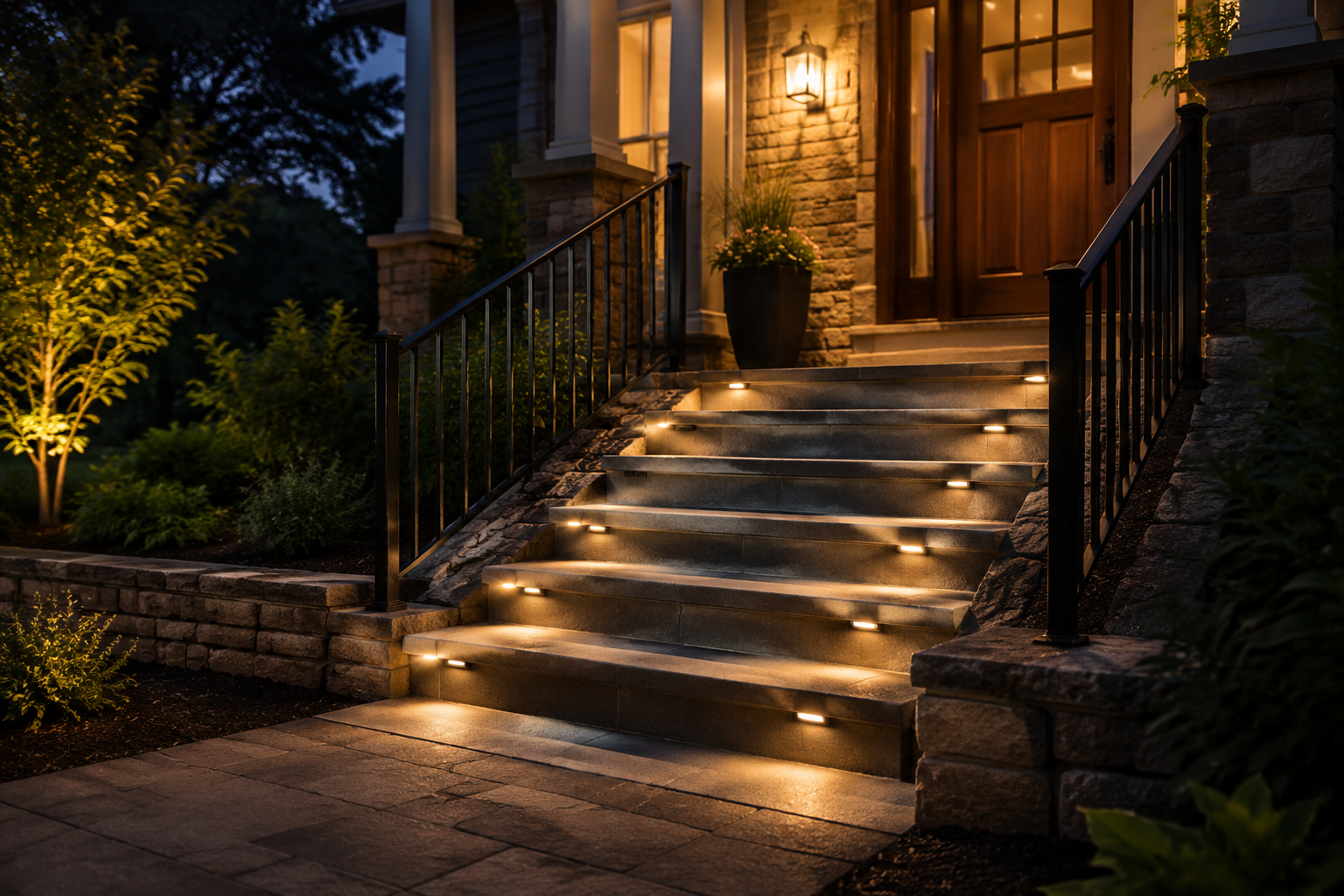 Motion-Sensor Security Lights for Hazard Prevention - porch steps lighting