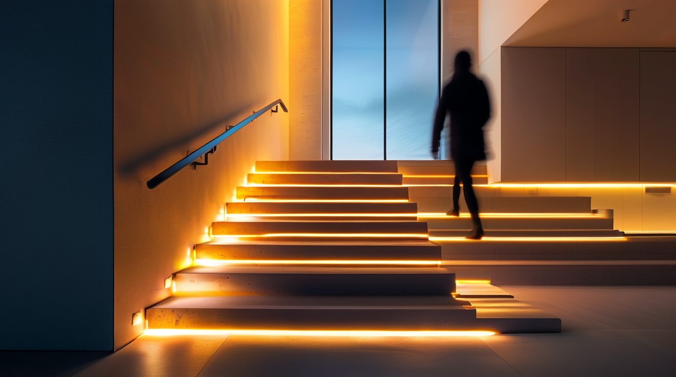 Stair Nose Lighting for Subtle Guidance