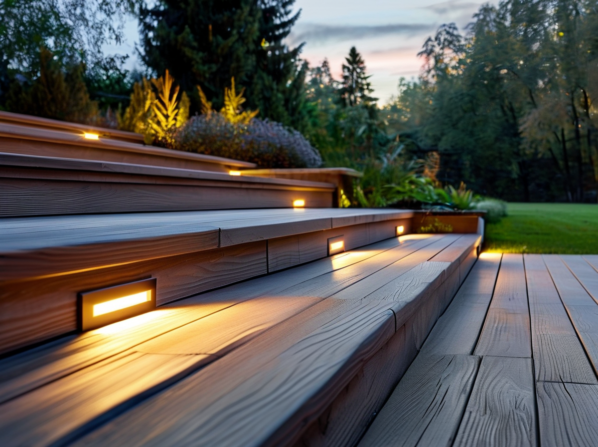 Matte black LED step lights design idea 2