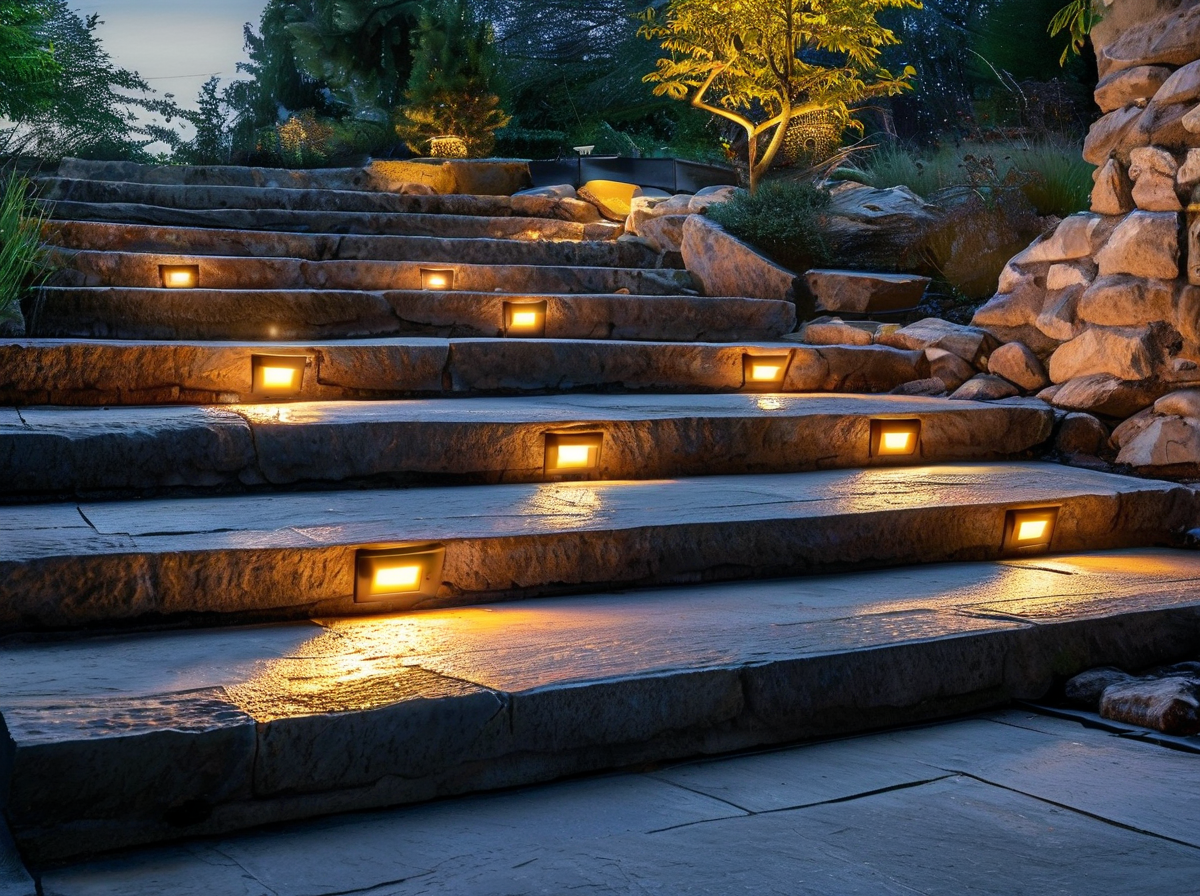 Matte black LED step lights design idea 4
