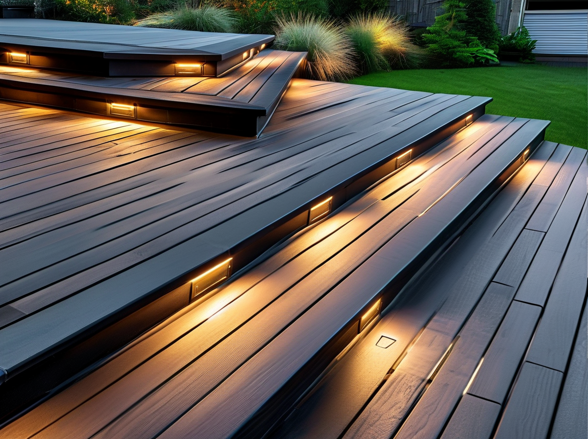Matte black LED step lights design idea 5
