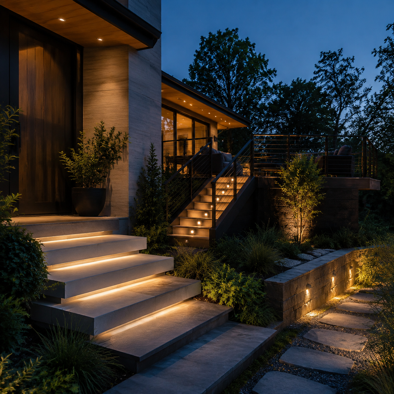 led stair lights outdoor — Best LED Stair Light Ideas by Outdoor Situation
