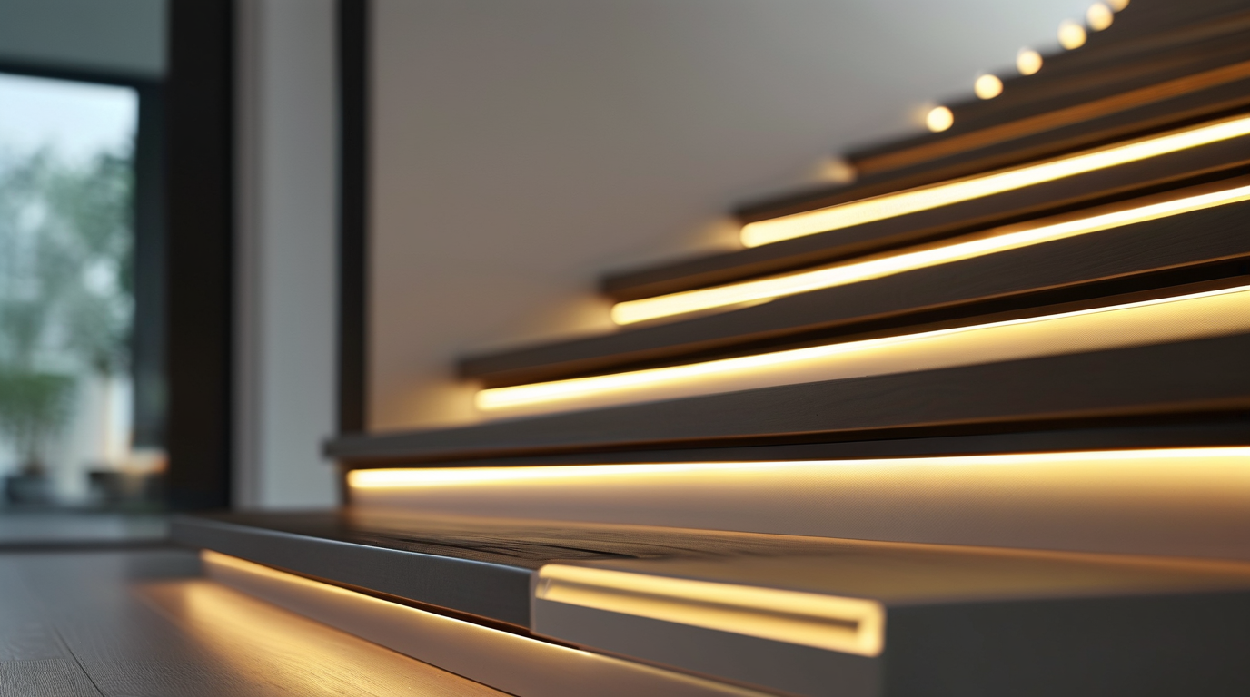 Under-Tread Glow: Hidden Lighting for Floating Stairs