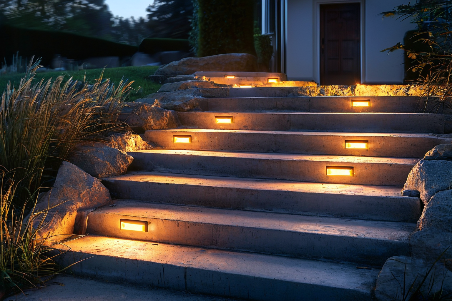types of outdoor stair lighting